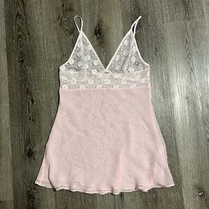 Vintage 90s Pink Lace Lingerie Dress